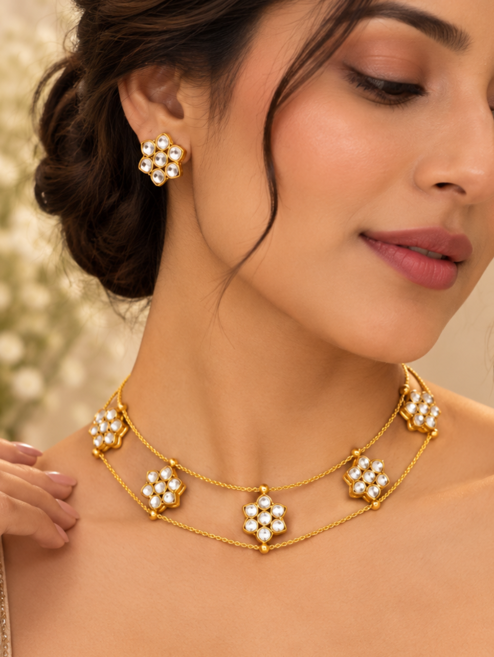 Floral Kundan Choker Set 