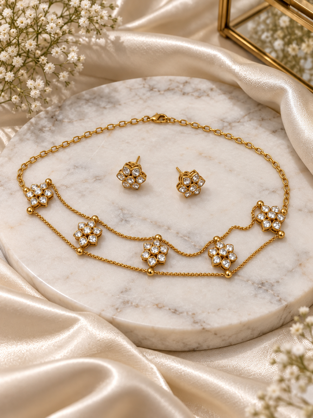 Floral Kundan Choker Set 