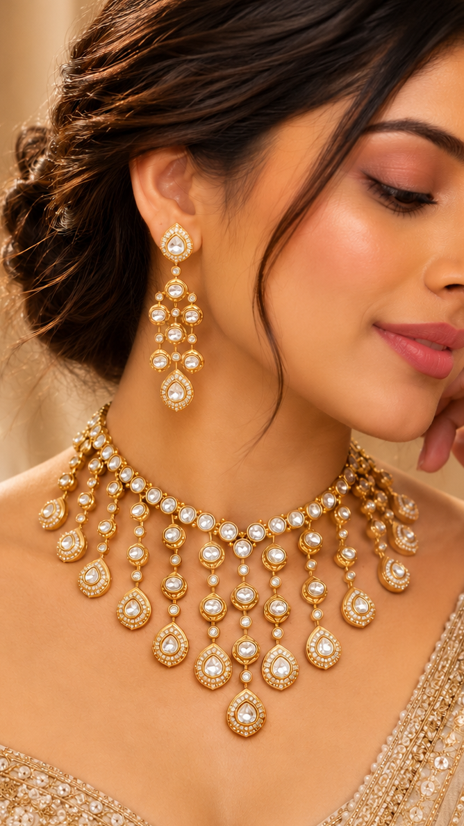 Golden Hour Muse Necklace Set with Earrings