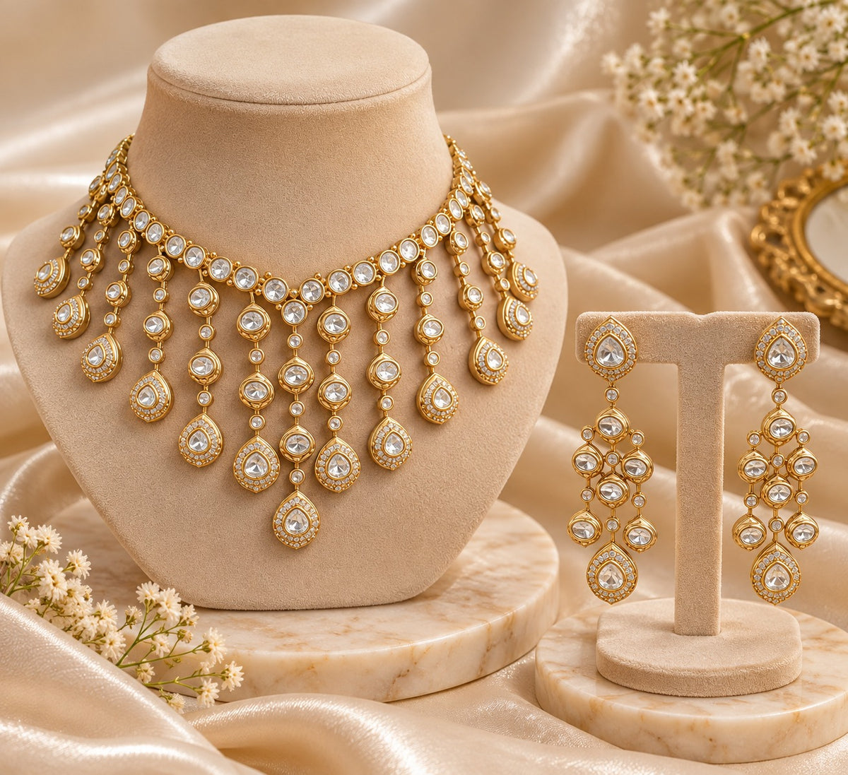 Golden Hour Muse Necklace Set with Earrings