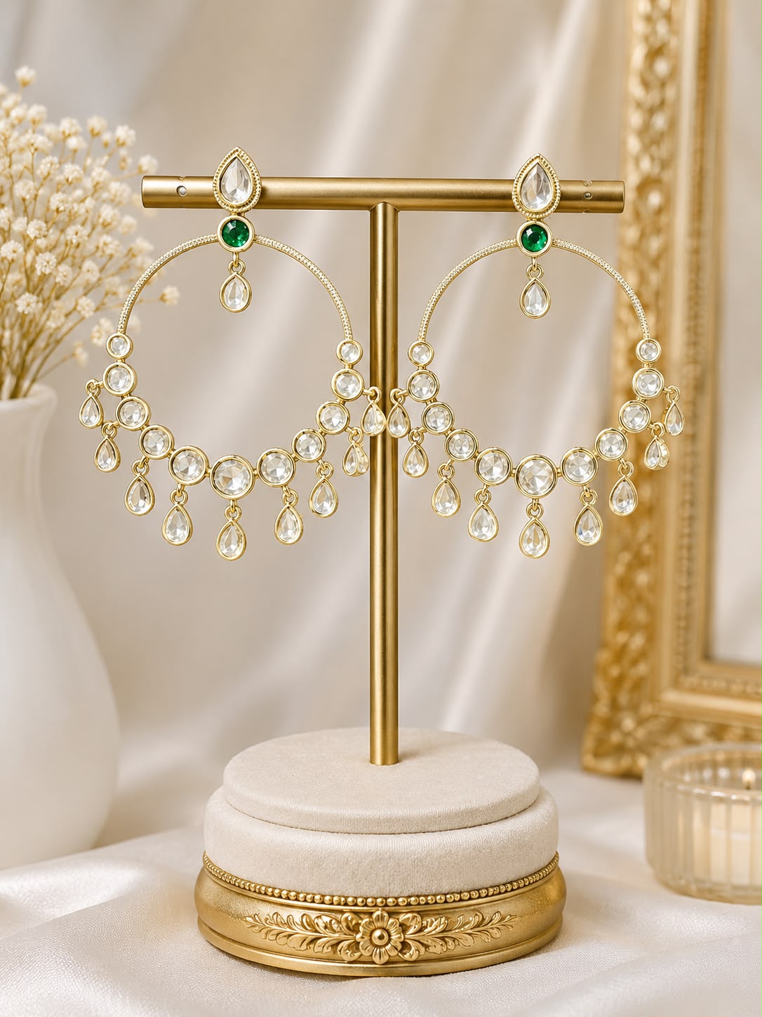 Kundan Chandbali Earrings