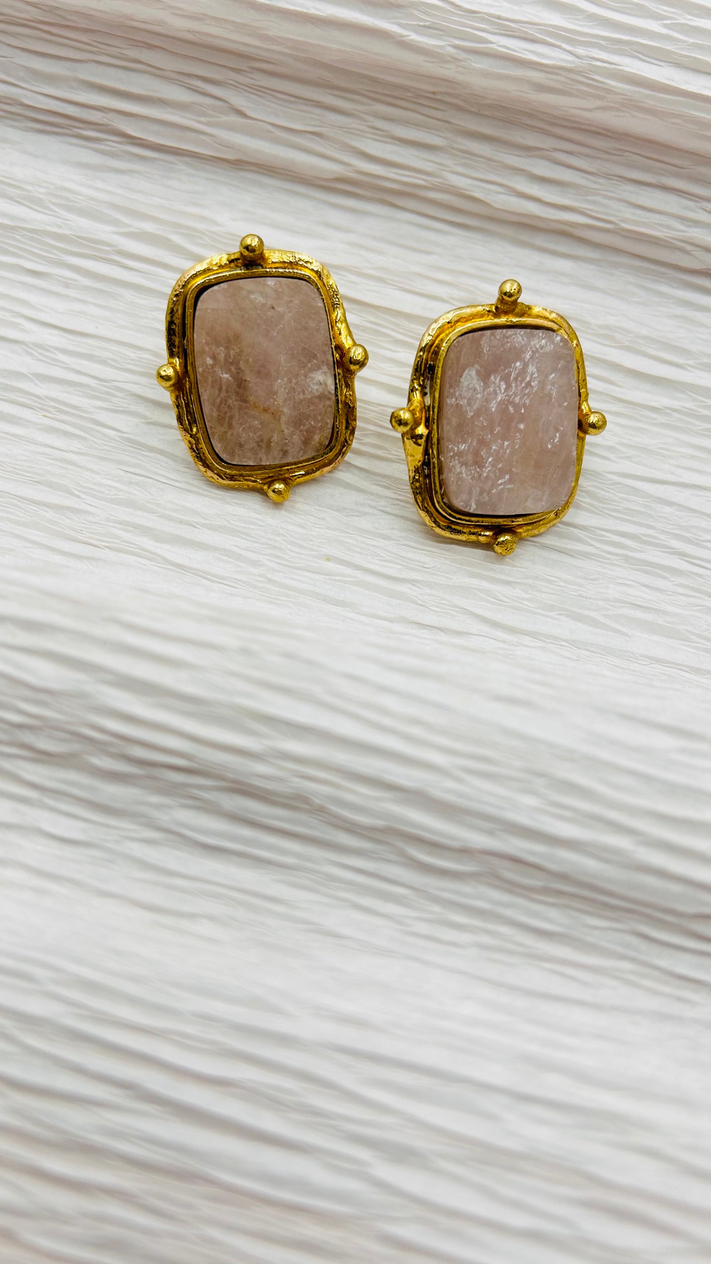 Isabella Semi Precious Stone Stud Earrings - Main Image