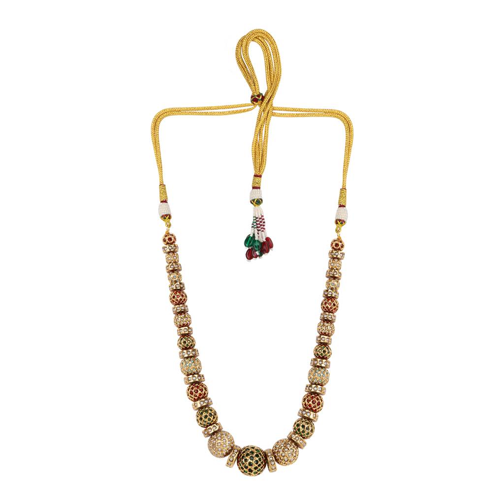 Traditional Gold-Toned Beaded Sona Moti Necklace - QUEENS JEWELS
