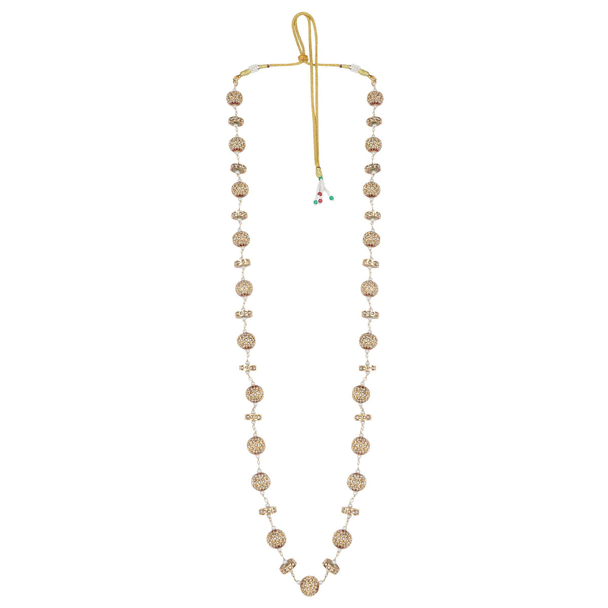 Timeless Single-Line Sona Moti Necklace - QUEENS JEWELS