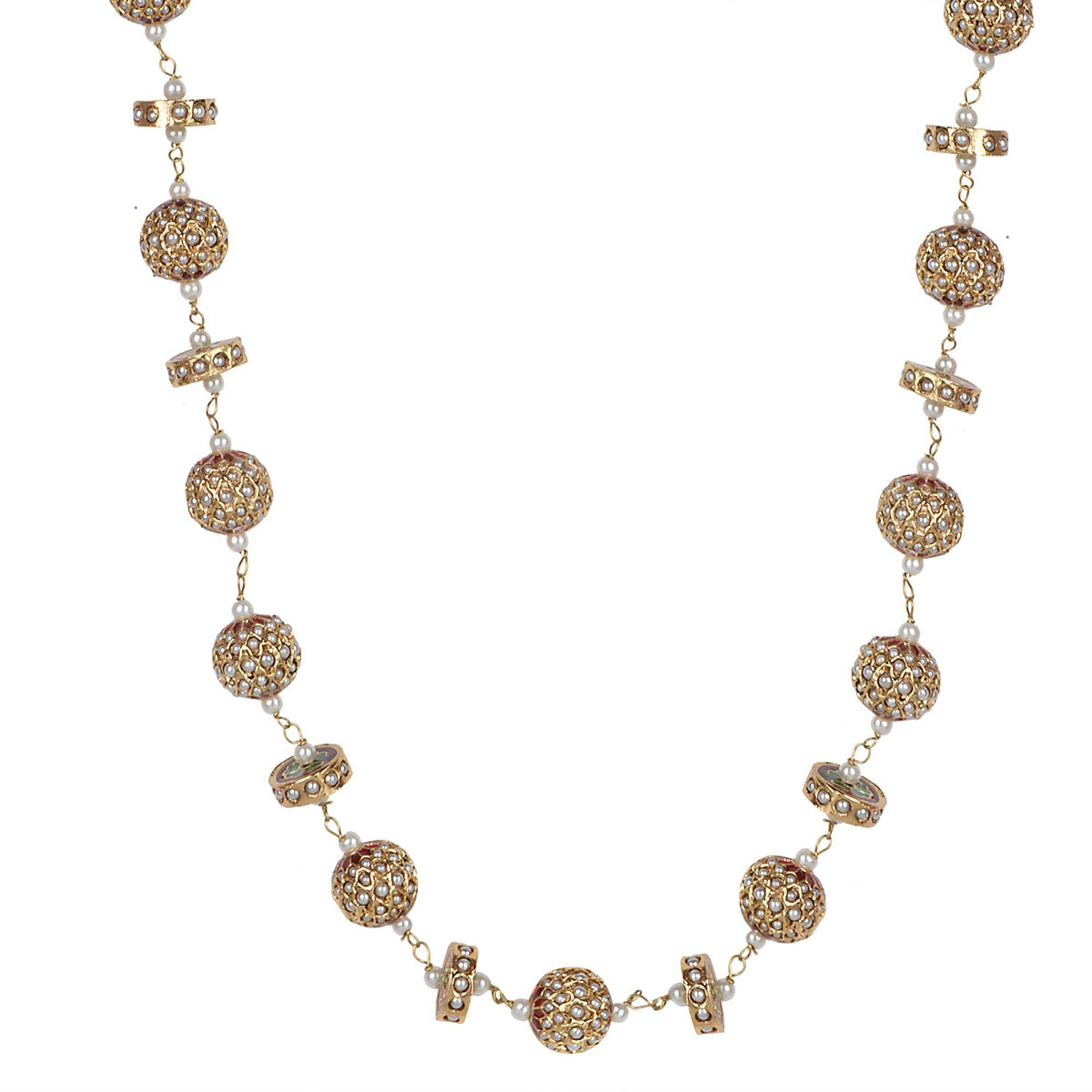 Timeless Single-Line Sona Moti Necklace - QUEENS JEWELS