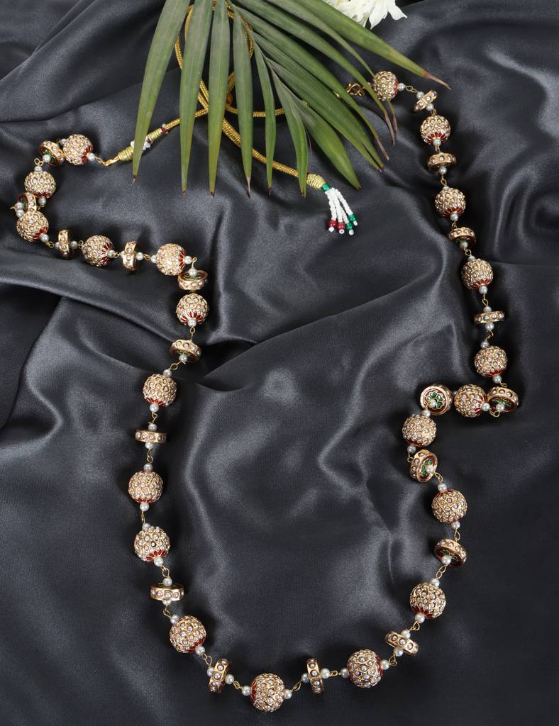Timeless Single-Line Sona Moti Necklace - QUEENS JEWELS