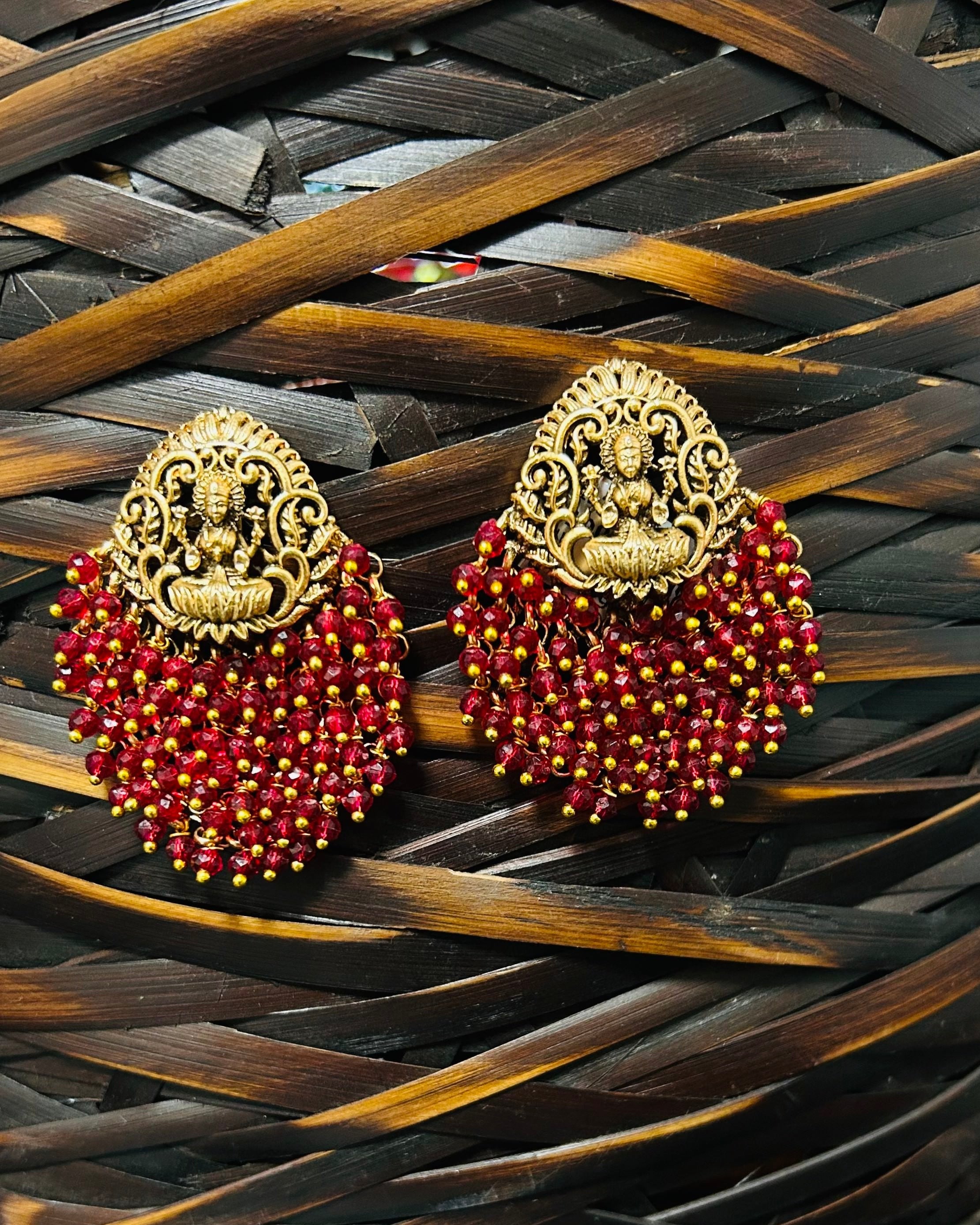 Imara Beads Drop Temple Earrings - QUEENS JEWELS