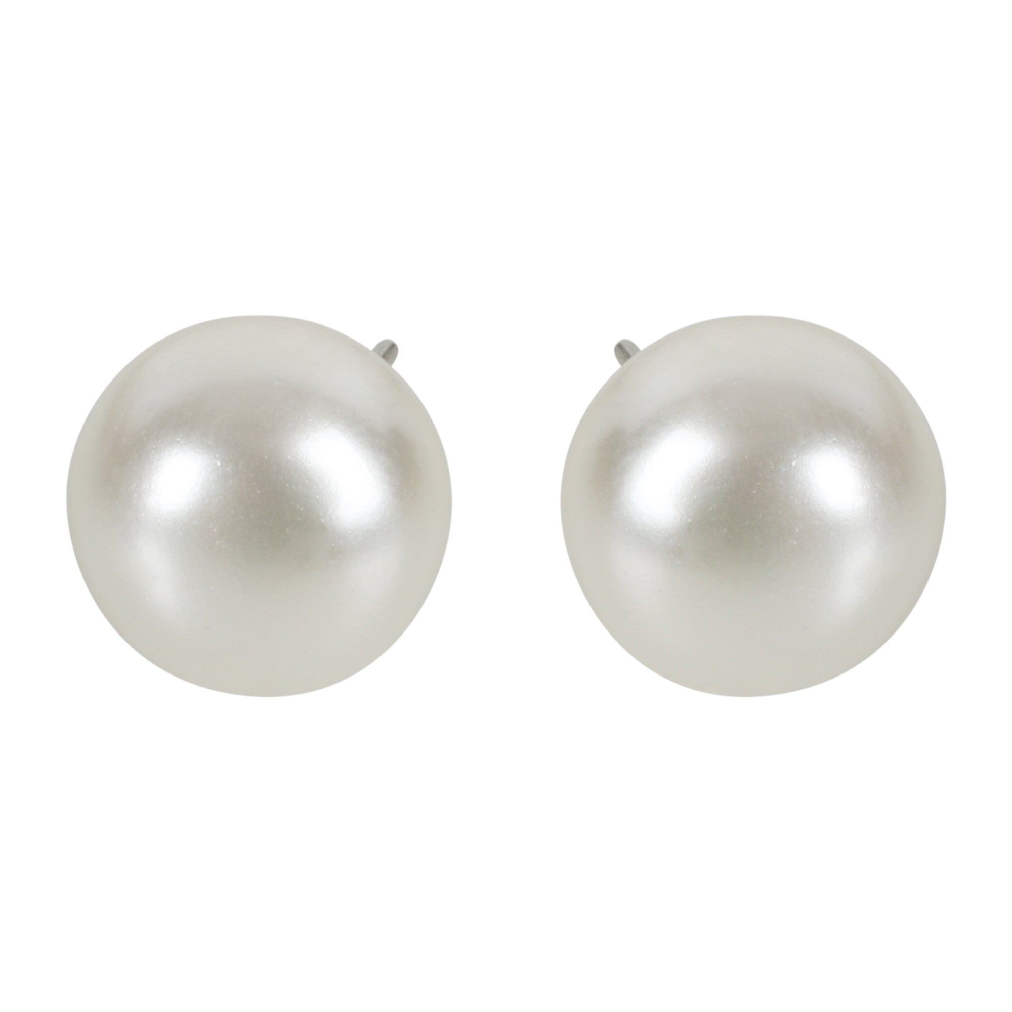 Elegant Cultured Pearl Stud Earrings - Pearl White - QUEENS JEWELS