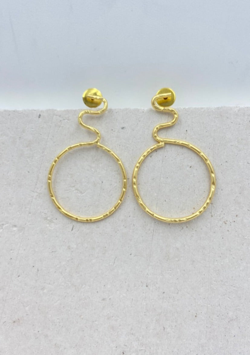 Gold Plated Cadillac Hoop Earrings - QUEENS JEWELS