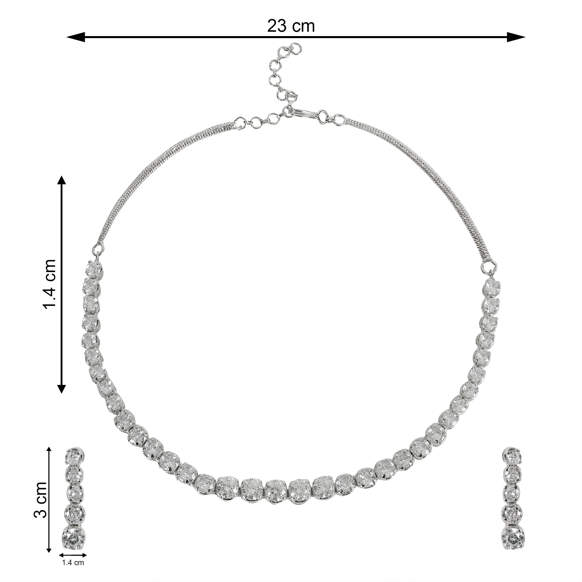 Single Layer Solitaire Necklace - QUEENS JEWELS