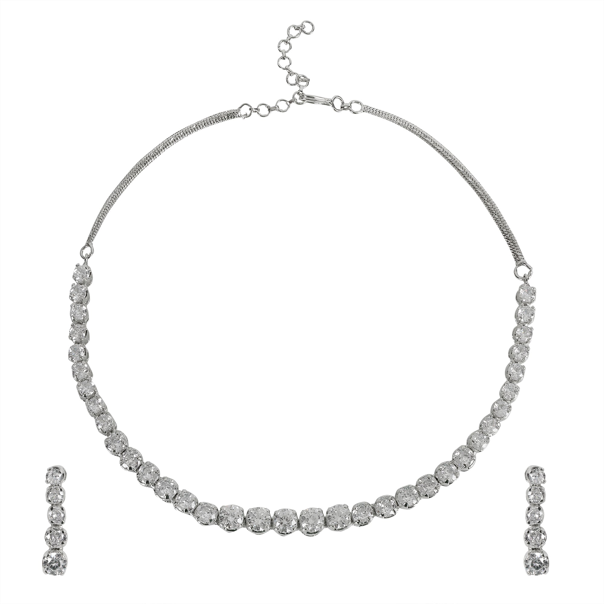 Single Layer Solitaire Necklace - QUEENS JEWELS