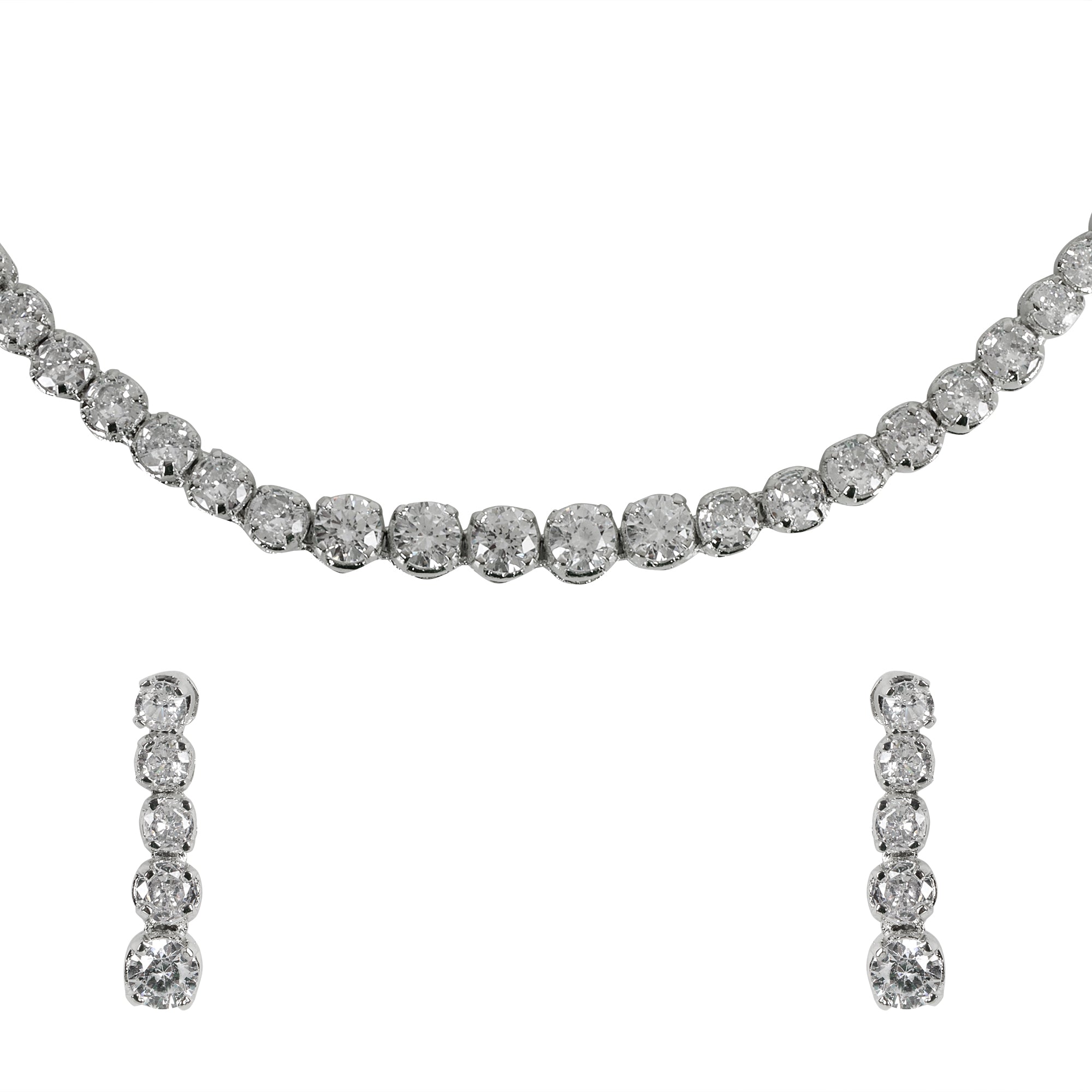 Single Layer Solitaire Necklace - QUEENS JEWELS