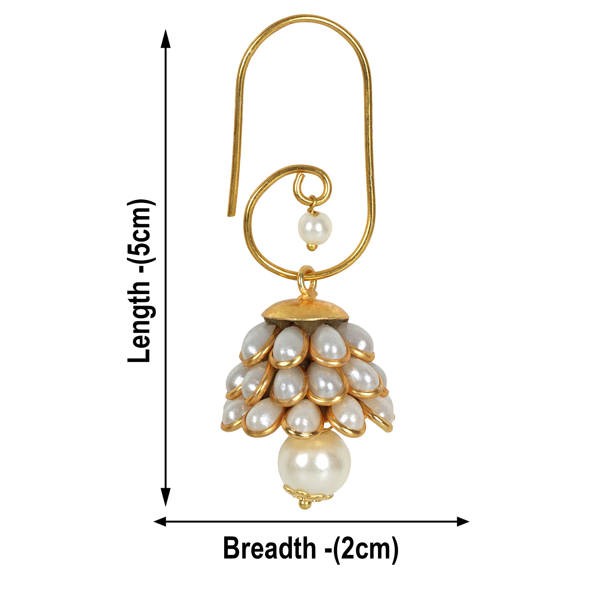 Anika Pachi Jhumka Earrings - White - QUEENS JEWELS