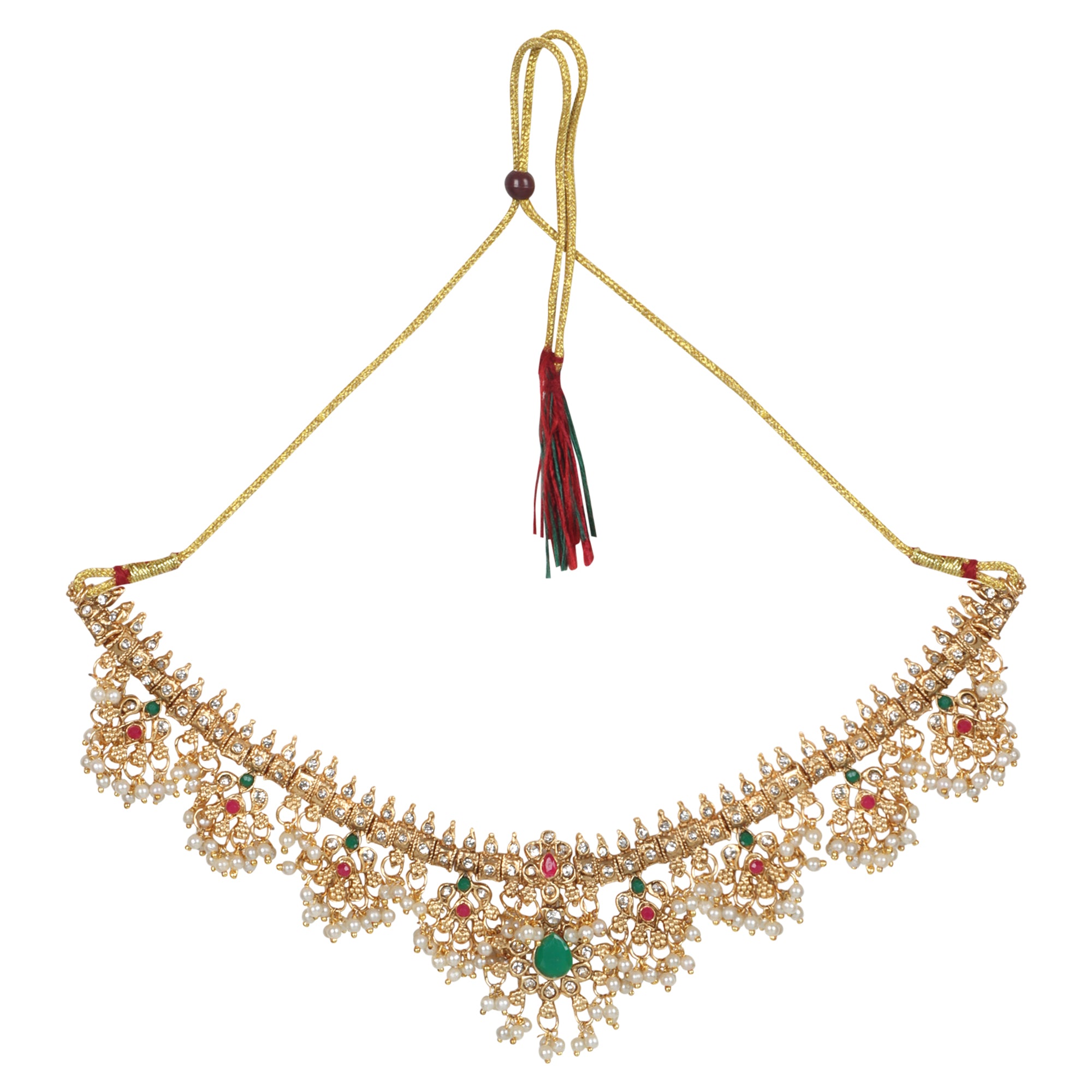 Gota Pusalu Choker Temple Set with Earrings - QUEENS JEWELS