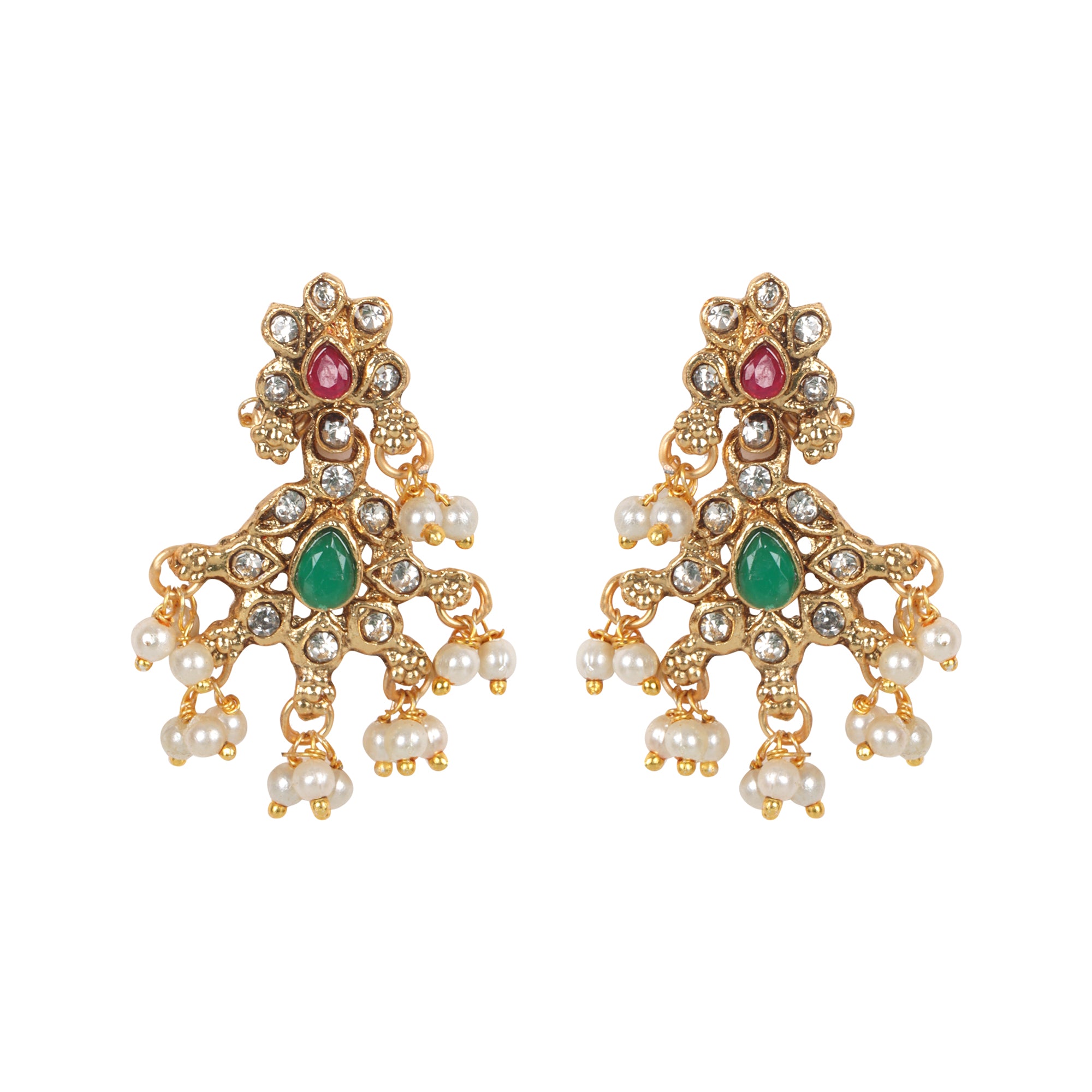 Gota Pusalu Choker Temple Set with Earrings - QUEENS JEWELS