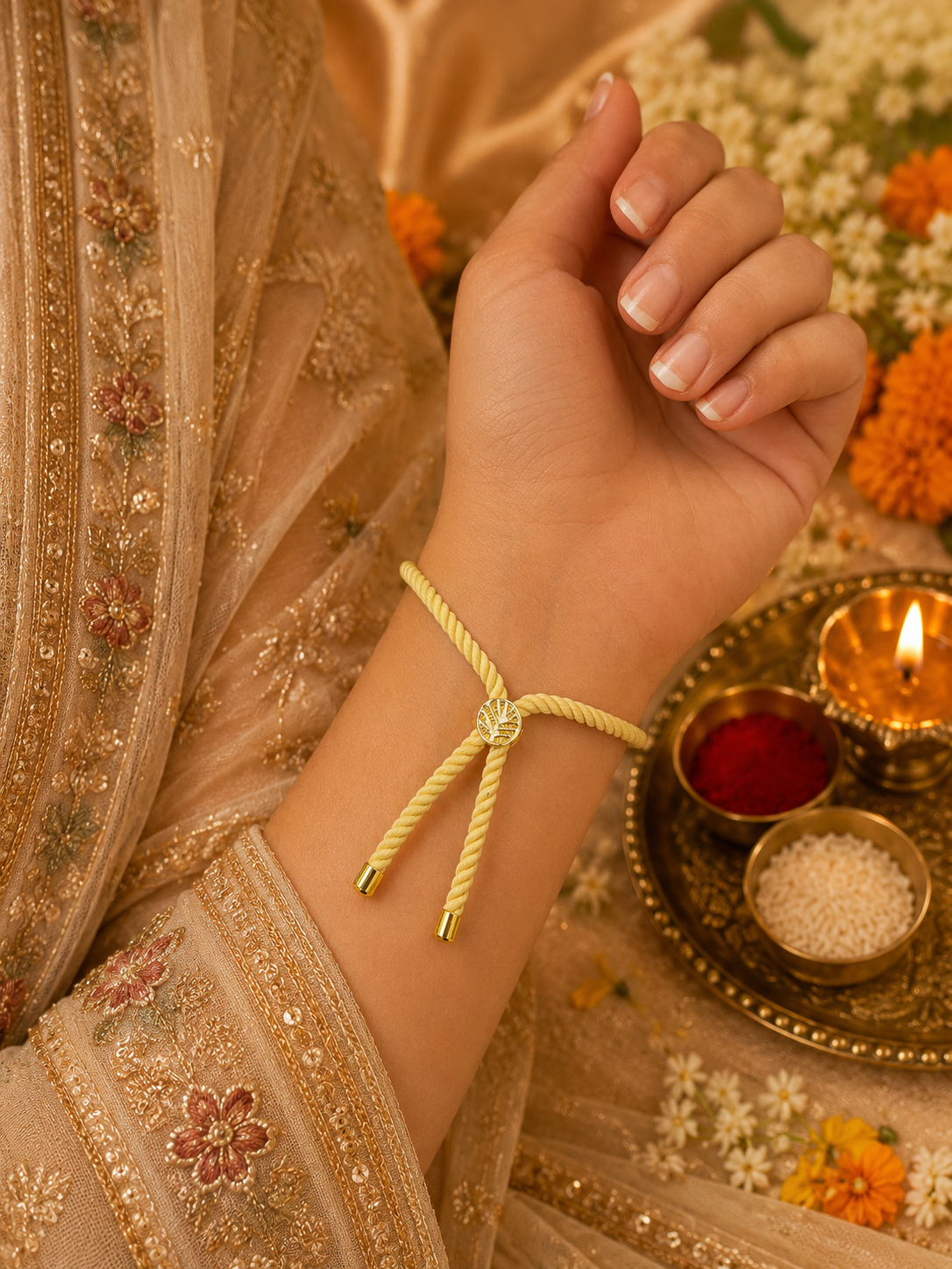 Ivory Kundan Charm Bracelet