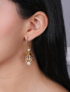 Anika Pachi Jhumka Earrings - Neutral - QUEENS JEWELS