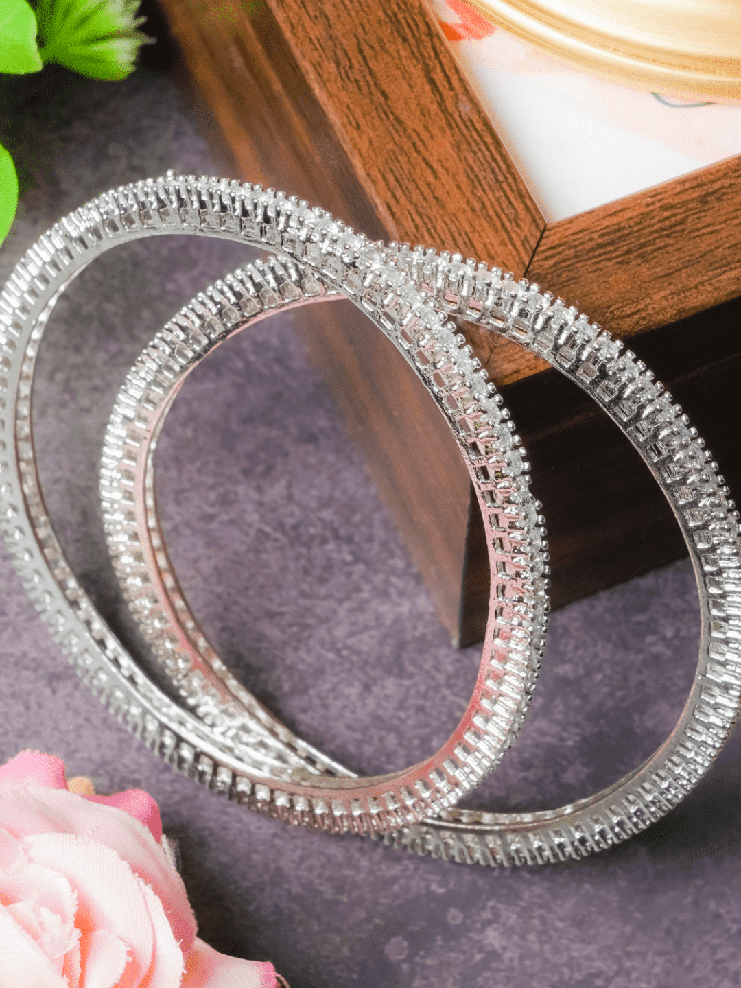 American Diamond Look Alike Bangle Pair