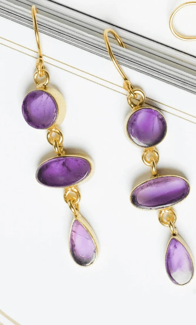 Lavender Cascade Earrings - QUEENS JEWELS