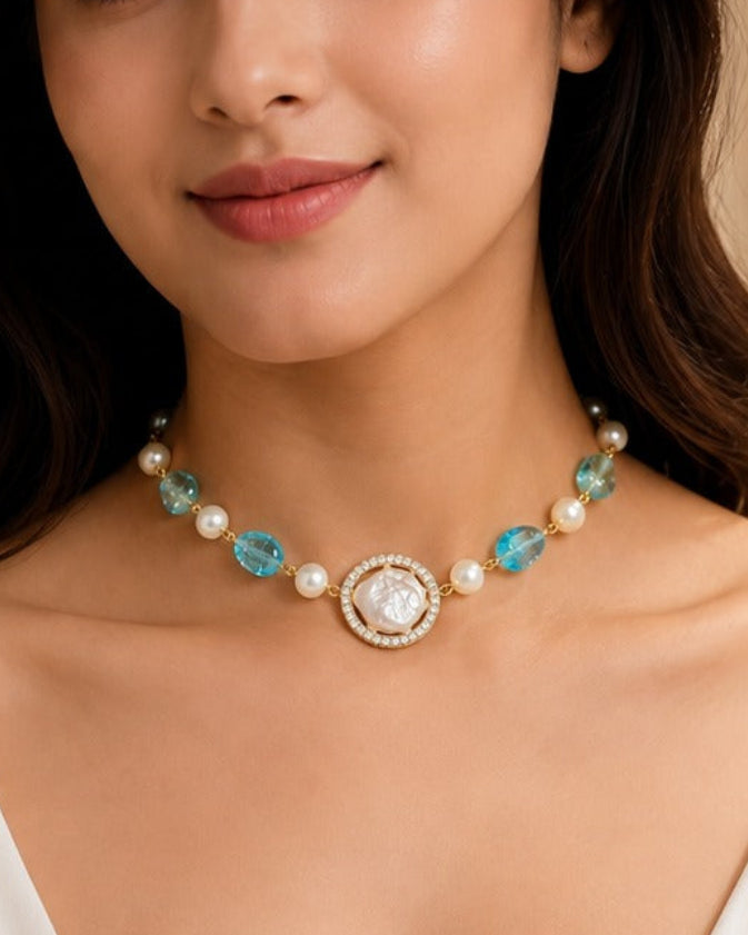 Ocean Pearl Charm Necklace