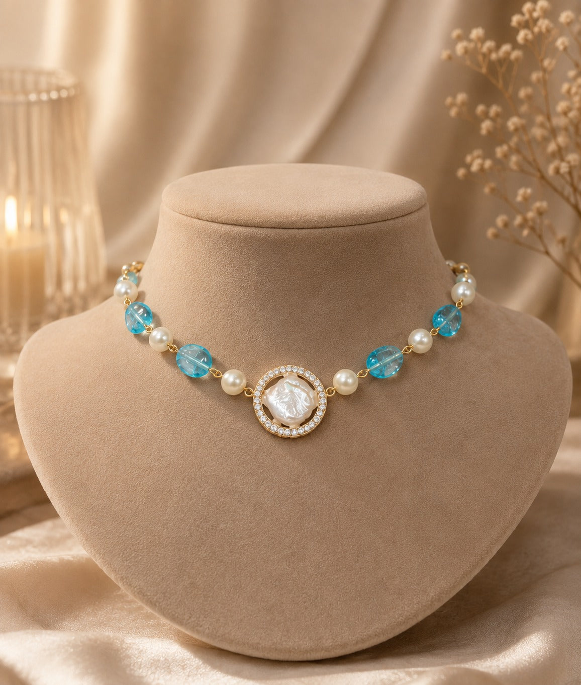 Ocean Pearl Charm Necklace