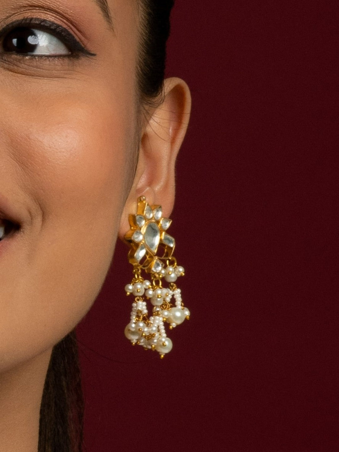 Alena Bridal Kundan Choker with Earrings (Necklace & Earrings Set) - QUEENS JEWELS