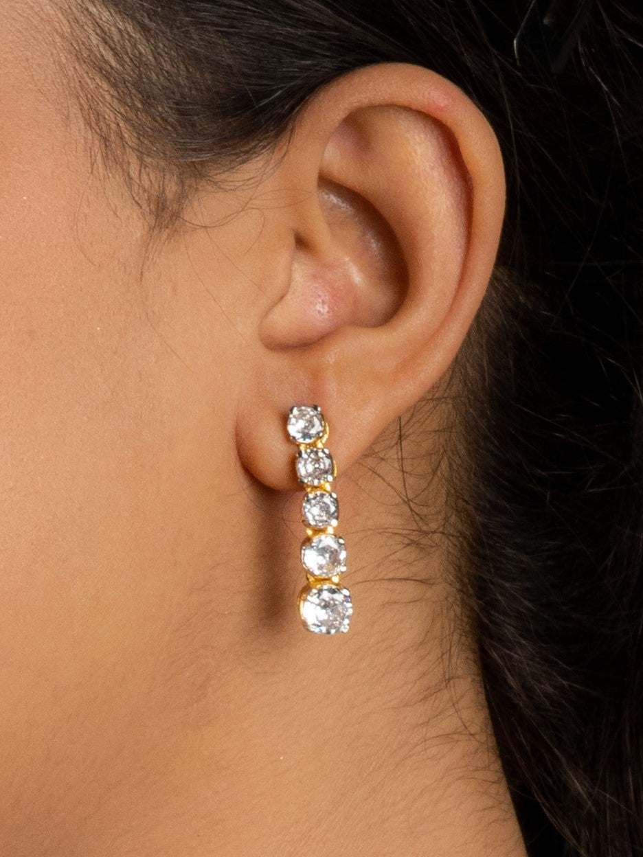 Gold toned american diamond earrings