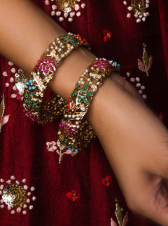 Navratan Bangles: Intricate craftsmanship celebrating India's rich heritage.