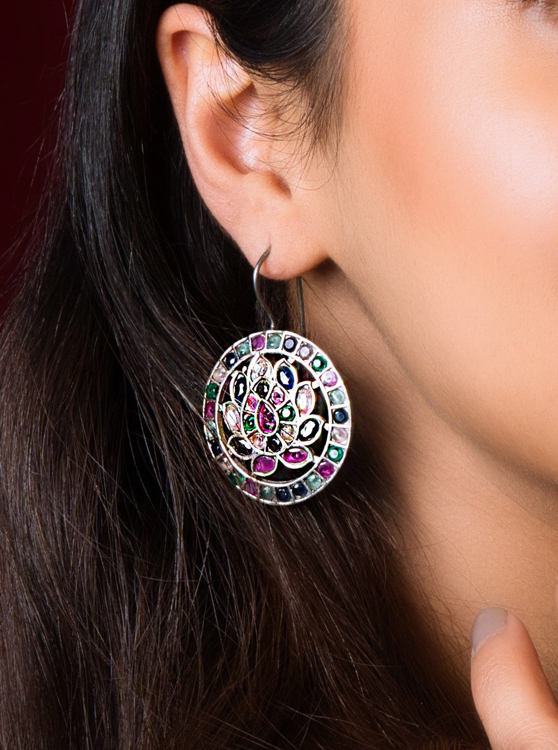 Elegant Multi Oxidized Earrings - Luxurious finish for a sophisticated touch, perfect for trendy, fashion-forward girls.