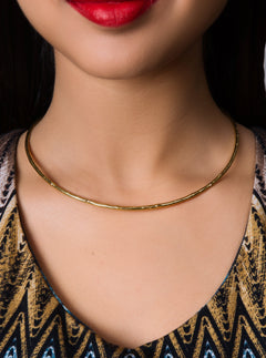 Classic Gold Collar Necklace - QUEENS JEWELS