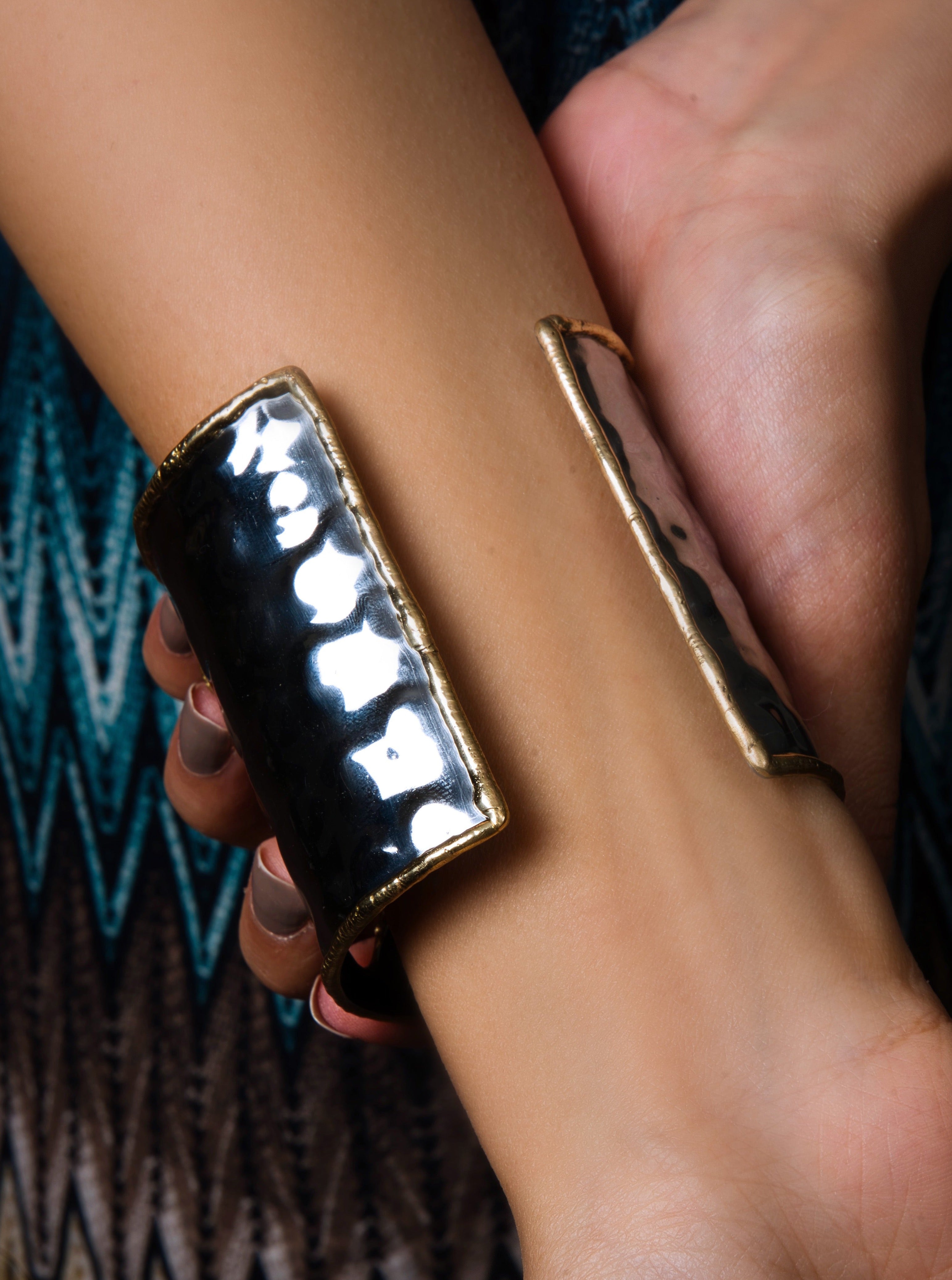 Snow Quartz Geometric Cuff: Bold, futuristic style in architectural design