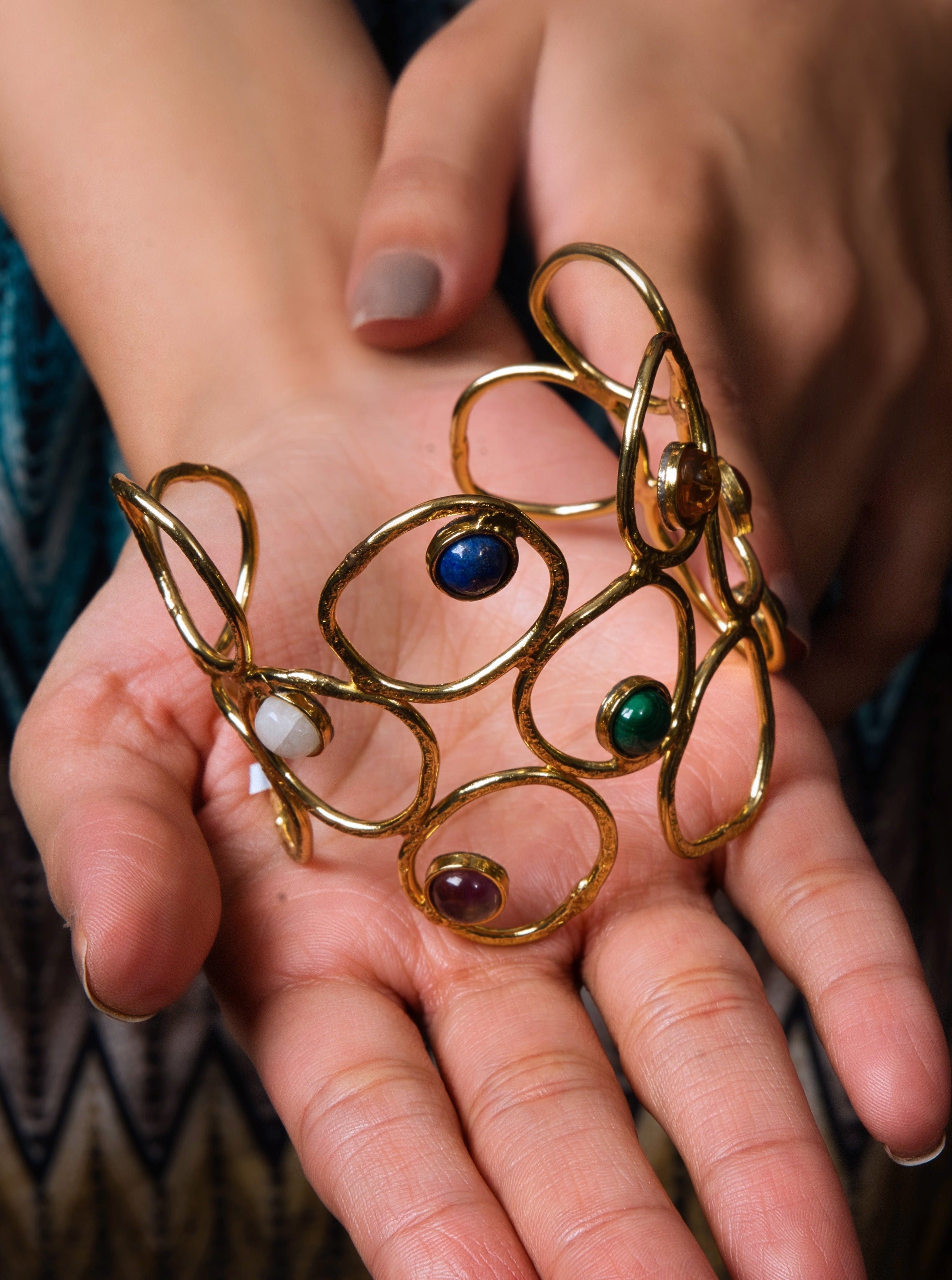 Elegant stone Adorned Cuff - QUEENS JEWELS 
