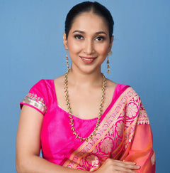 Elegant Multicolor Laung Haar with Earings - QUEENS JEWELS 