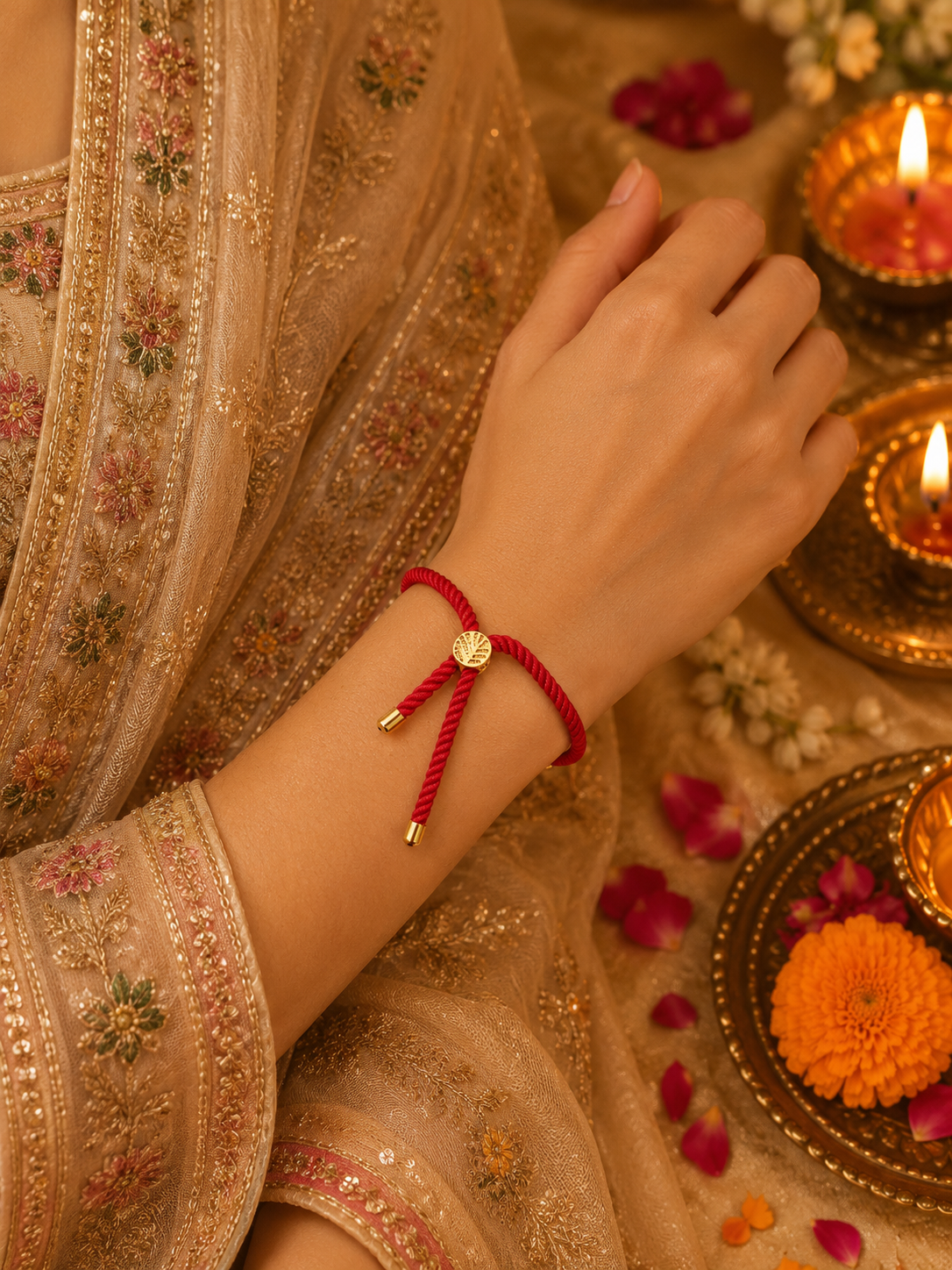 Red Kundan Charm Bracelet