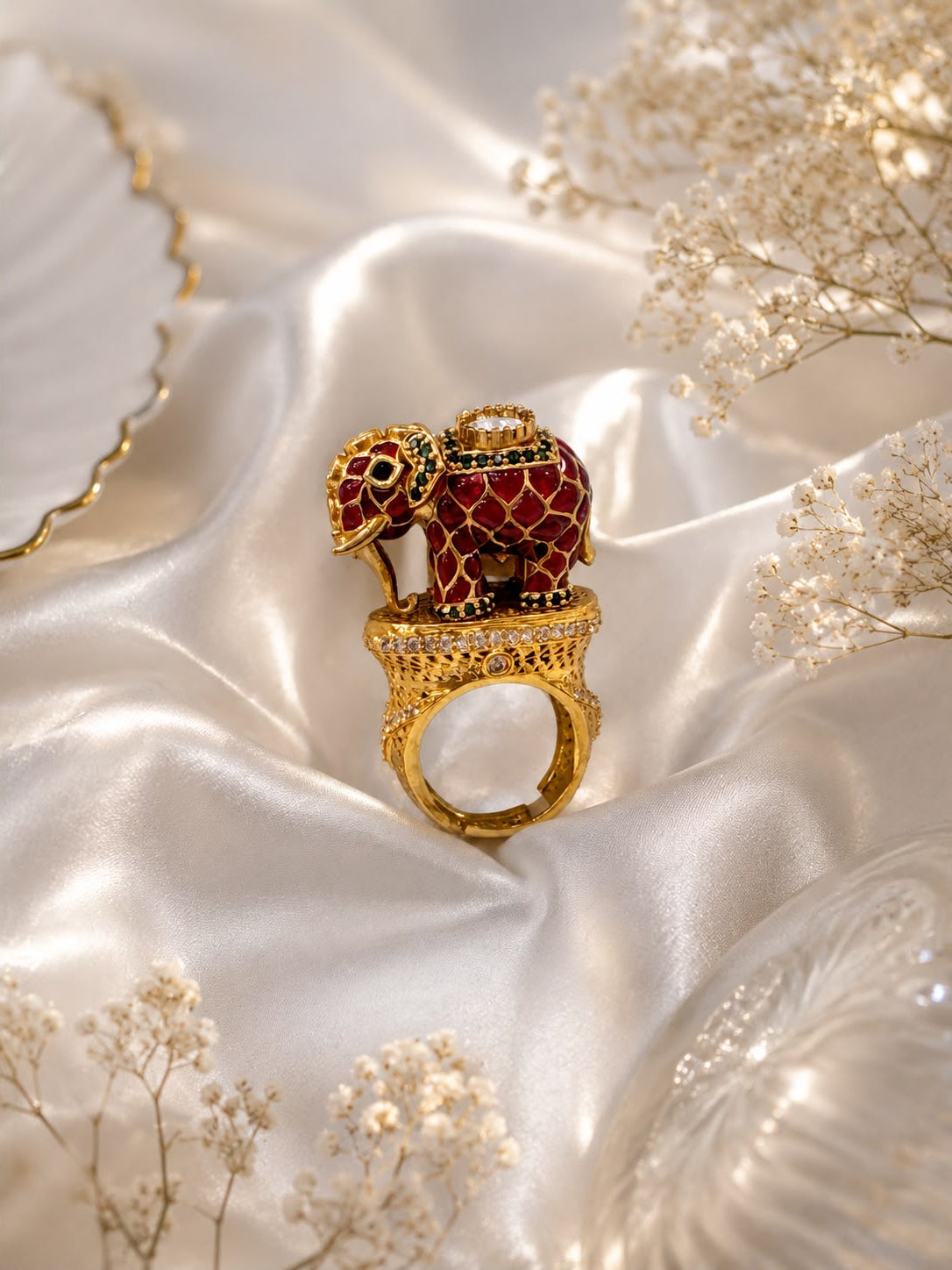 Red kundan Ring
