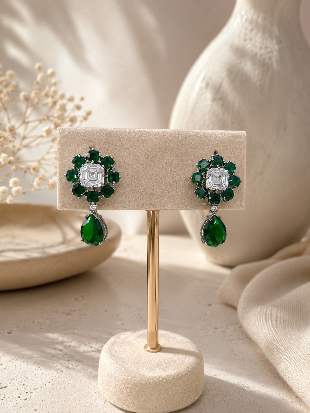 Regal Emerald Earrings
