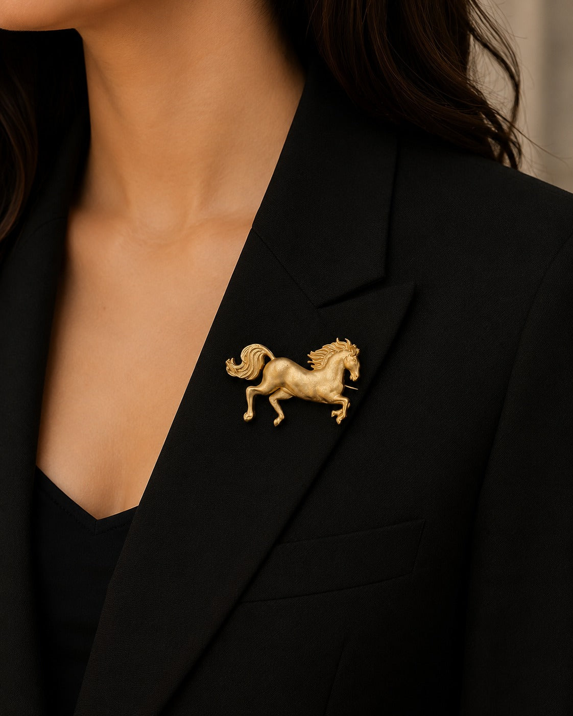 Royal Stallion Gold Brooch 