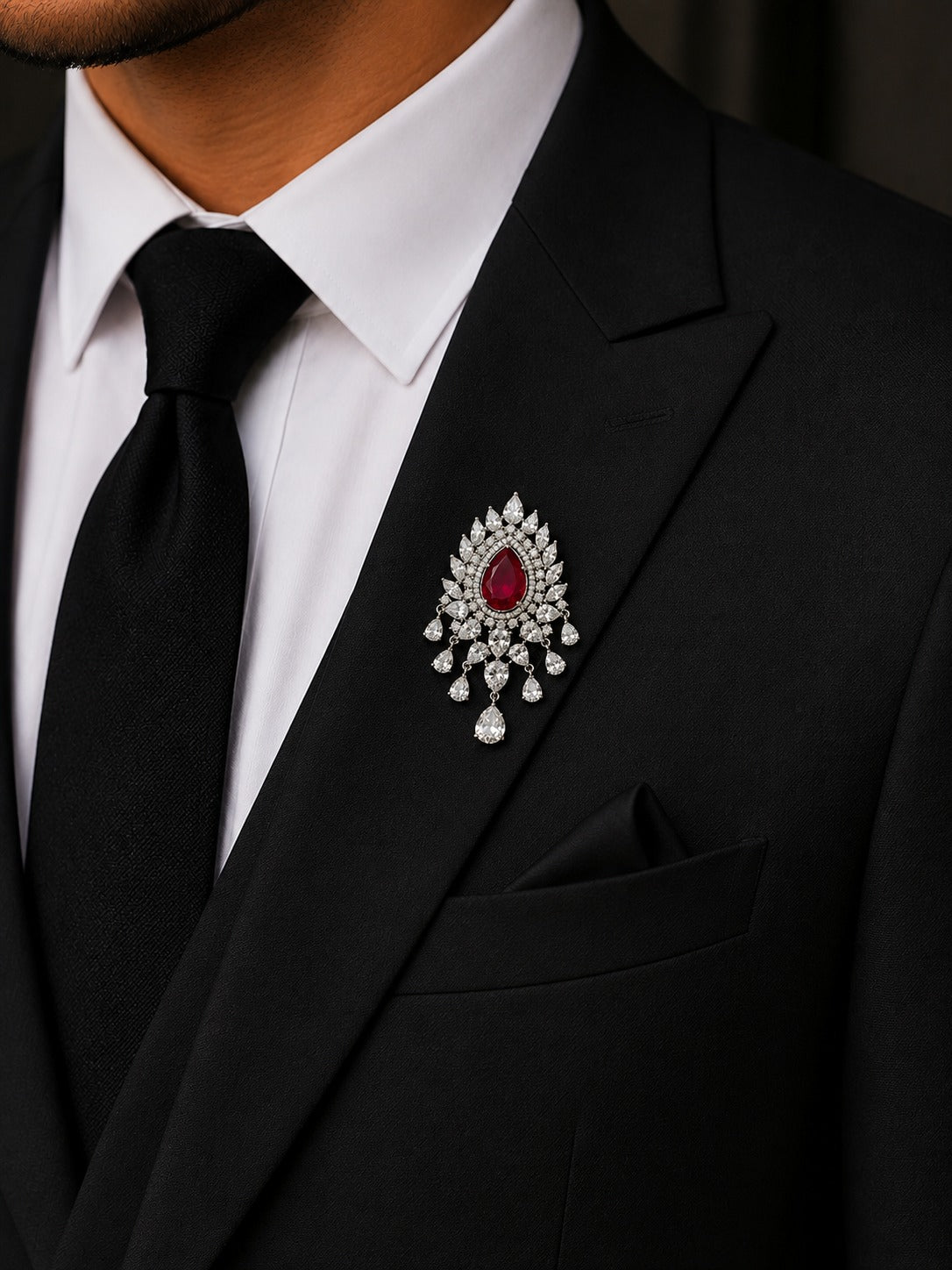 Ruby Radiance Brooch