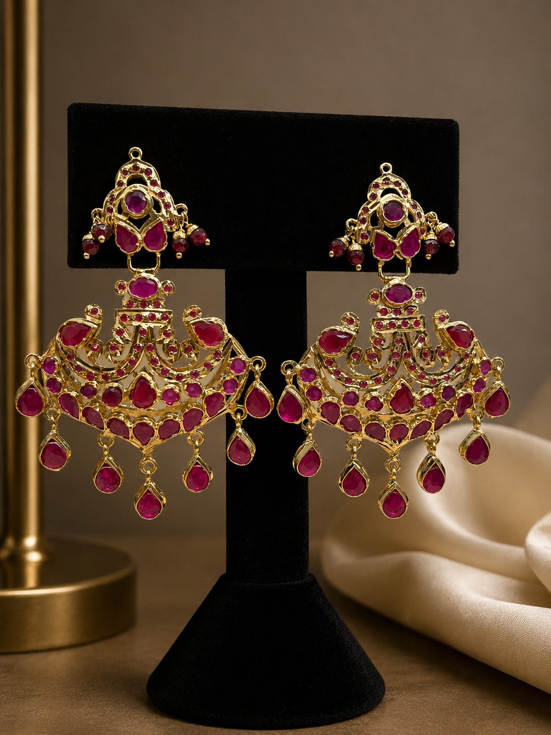 Ruby chandbali earrings 2
