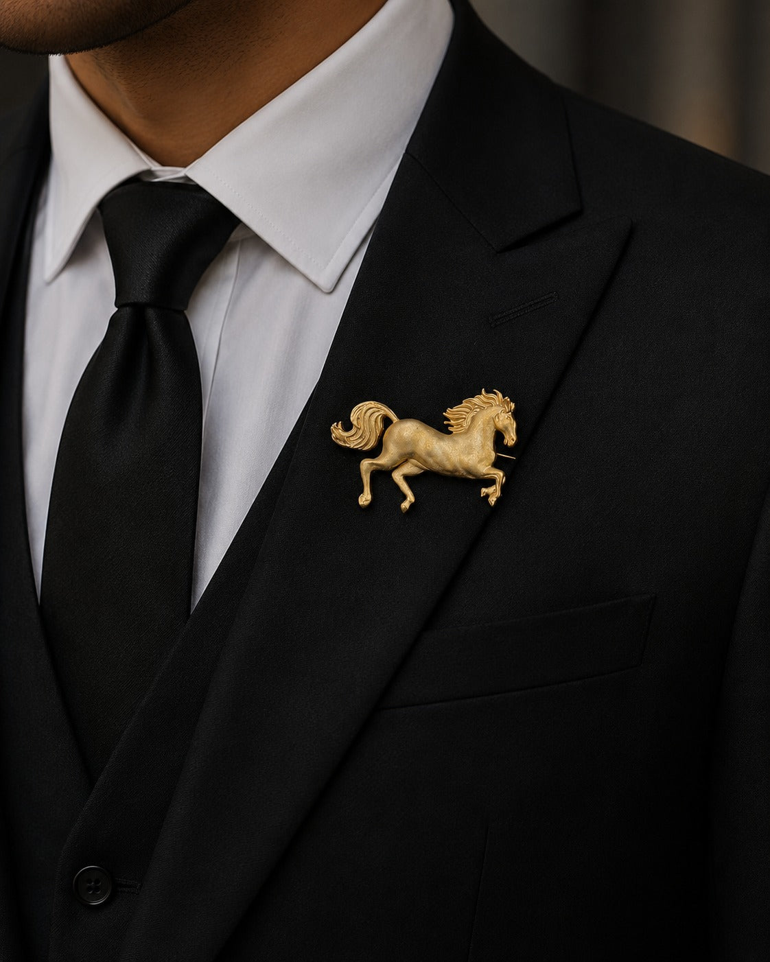 Stallion Gold Brooch 