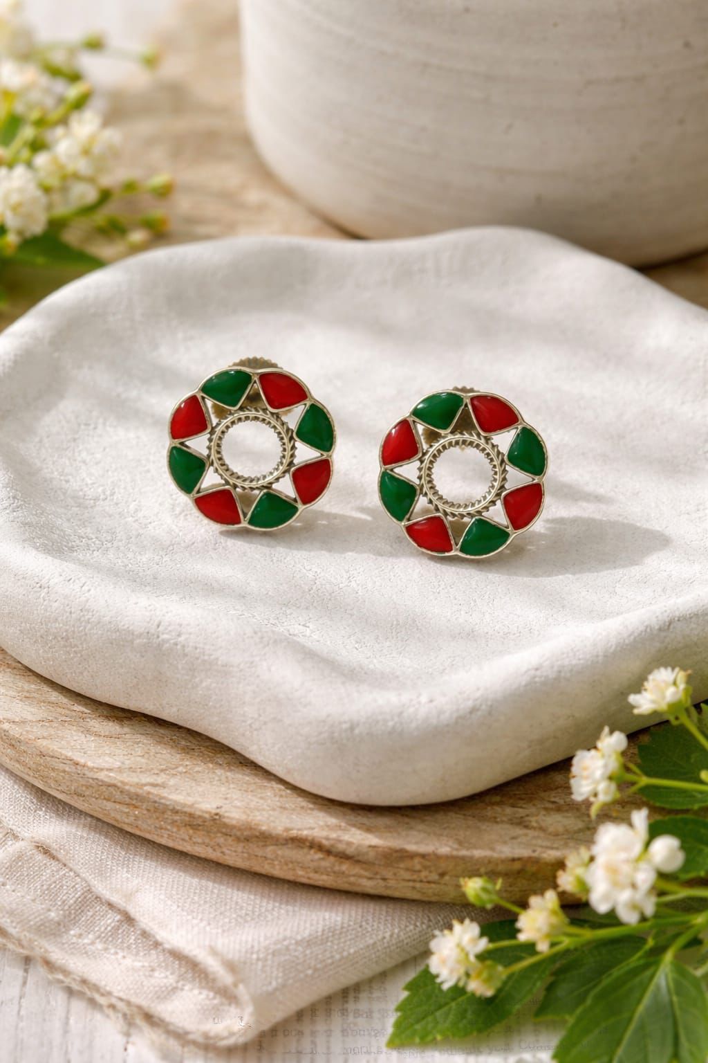 Multicolor Meenakari Studs - QUEENS JEWELS 