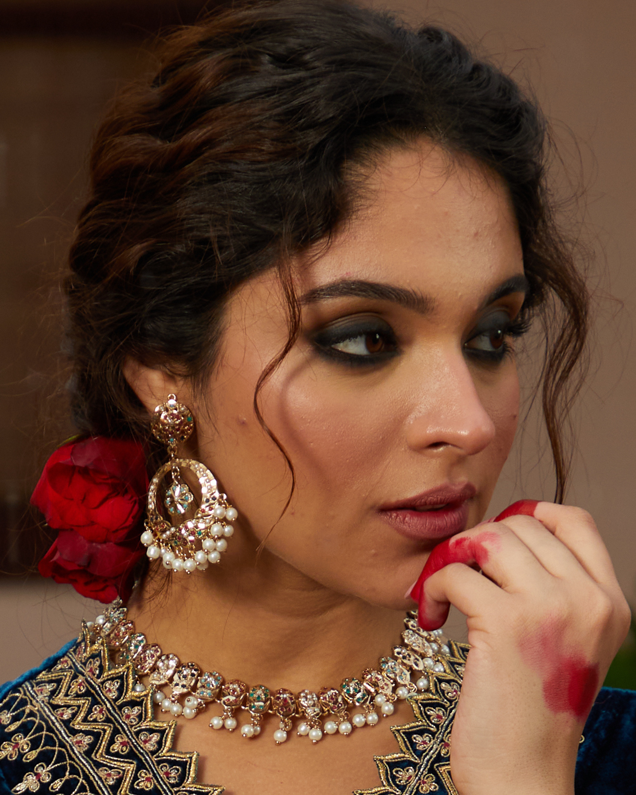 Regal Navratan Jadau Choker Set - QUEENS JEWELS