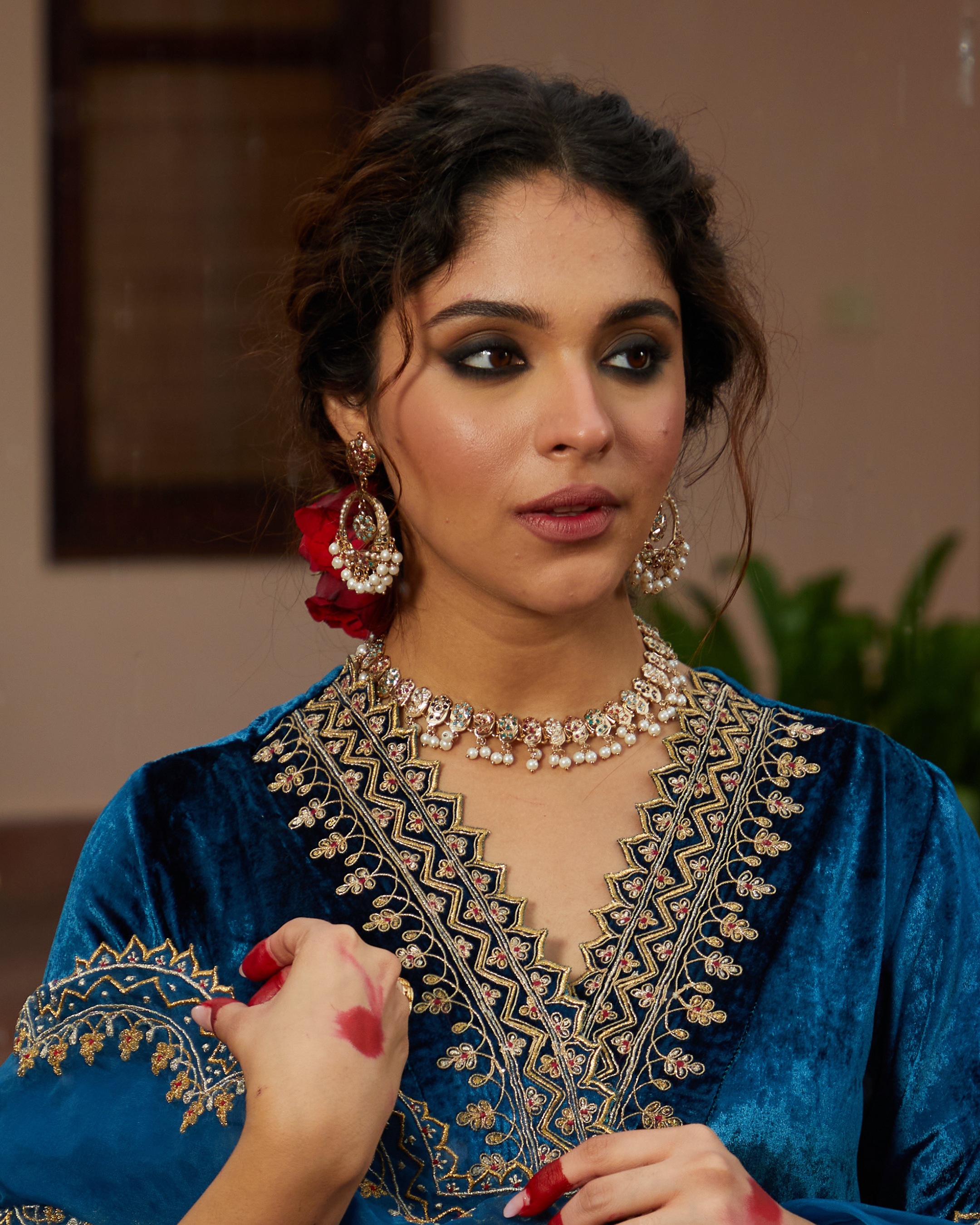 Regal Navratan Jadau Choker Set - QUEENS JEWELS