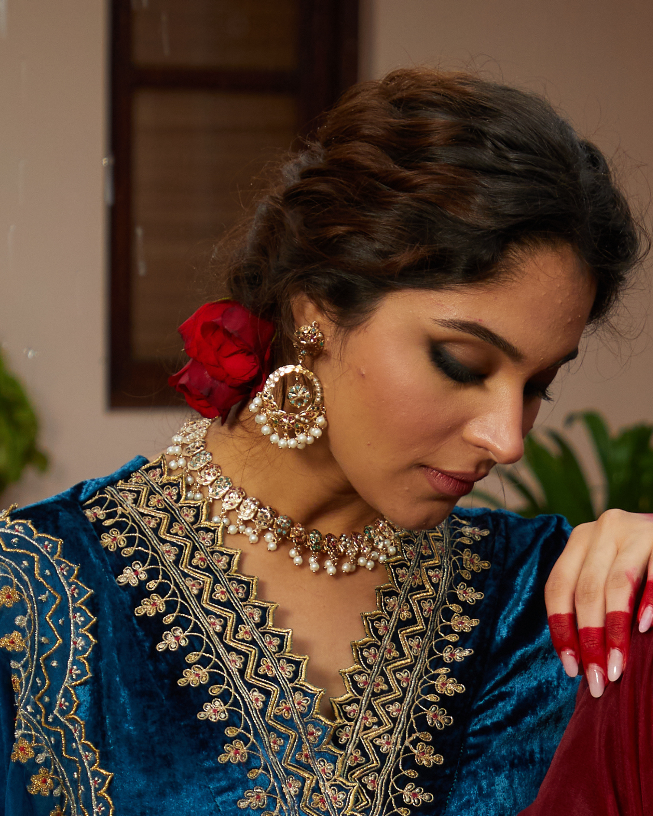 Regal Navratan Jadau Choker Set - QUEENS JEWELS