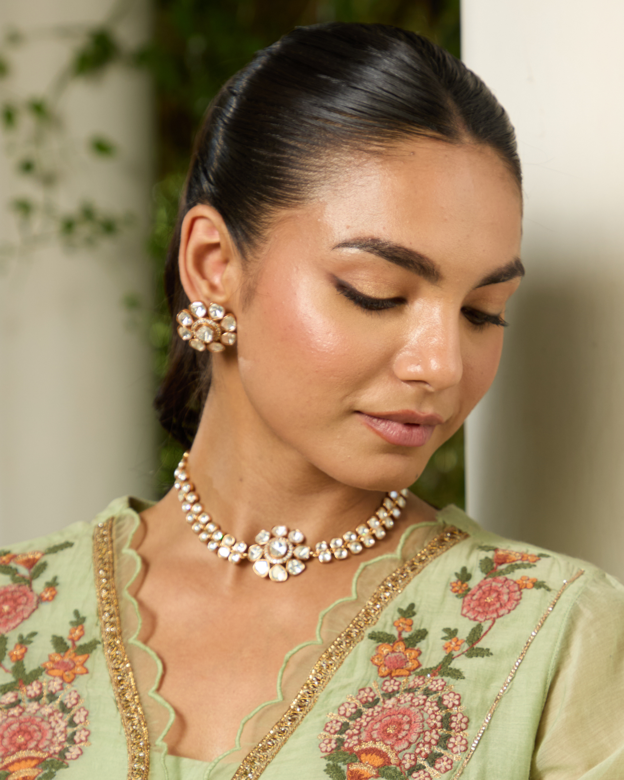 Noorisha Polki Necklace Set - QUEENS JEWELS