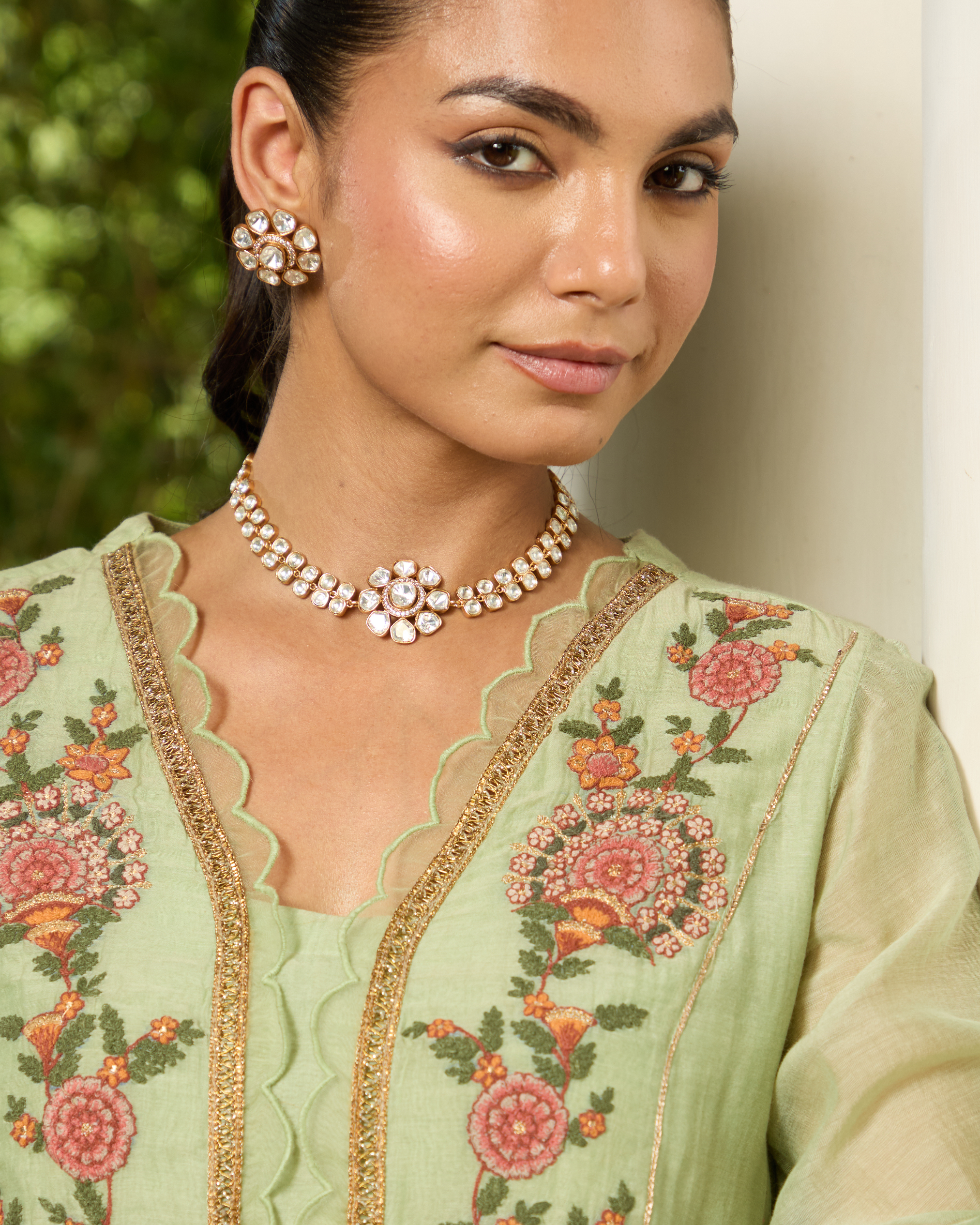 Noorisha Polki Necklace Set - QUEENS JEWELS