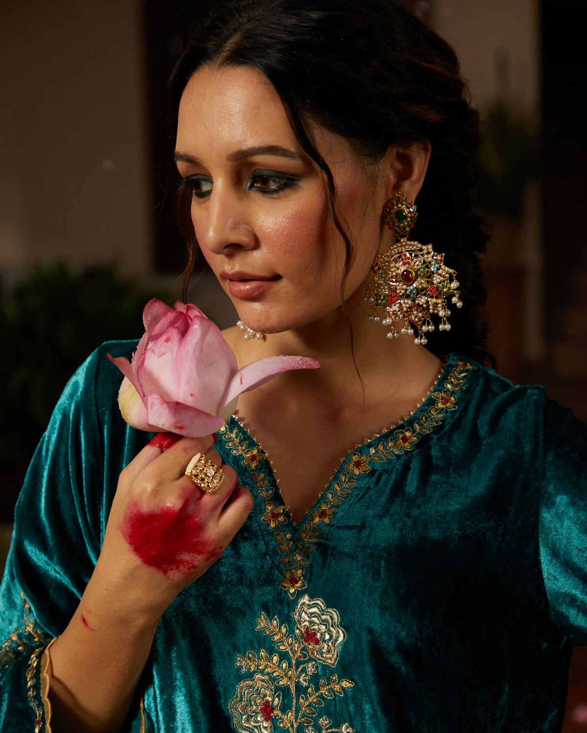 Ruhani Chaandbali Earrings - QUEENS JEWELS