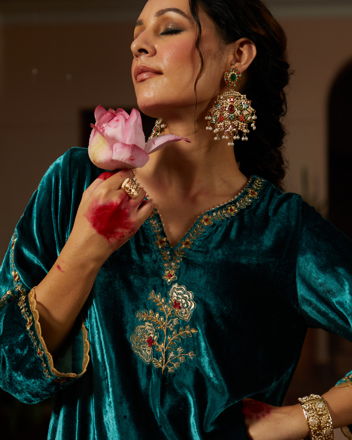 Ruhani Chaandbali Earrings - QUEENS JEWELS