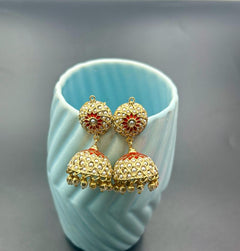 Jaya Sona Moti Jhumka White - QUEENS JEWELS