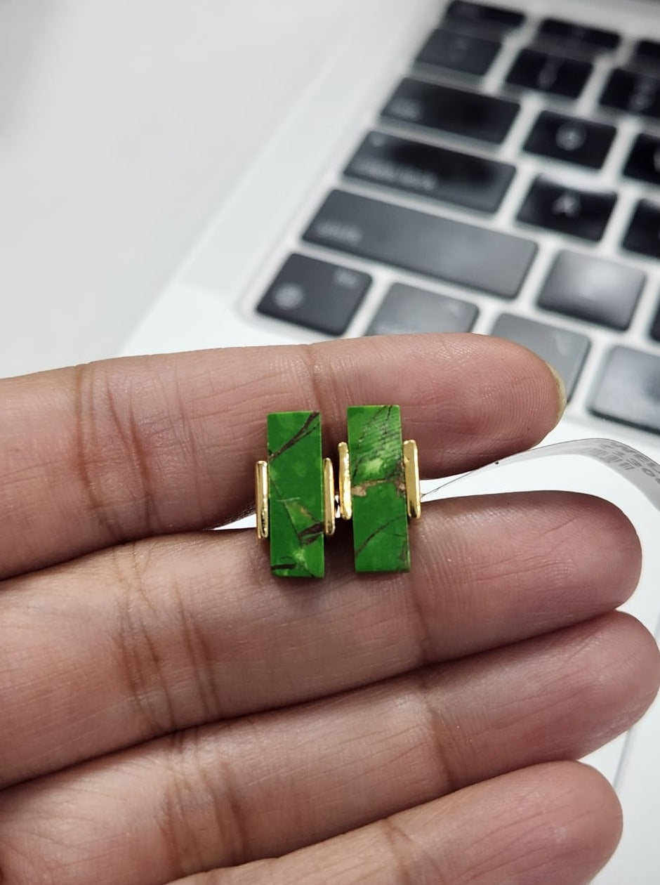 Green Mohave Cufflinks - QUEENS JEWELS